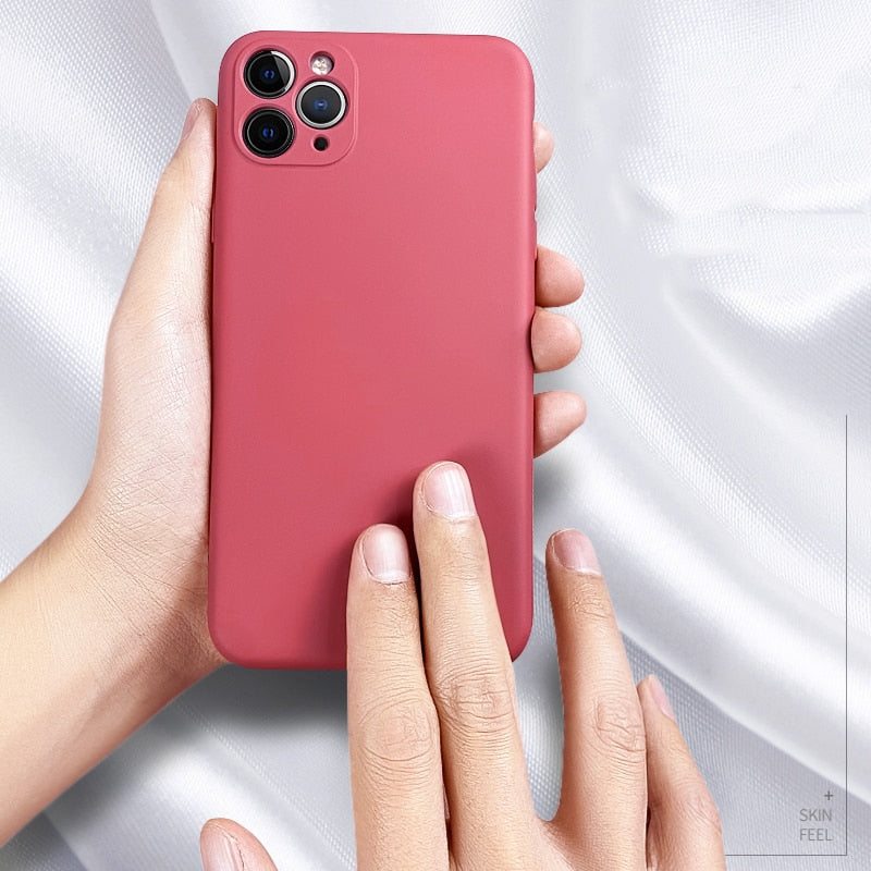 Coque en silicone pour iPhone 11 Pro Max, protection complète