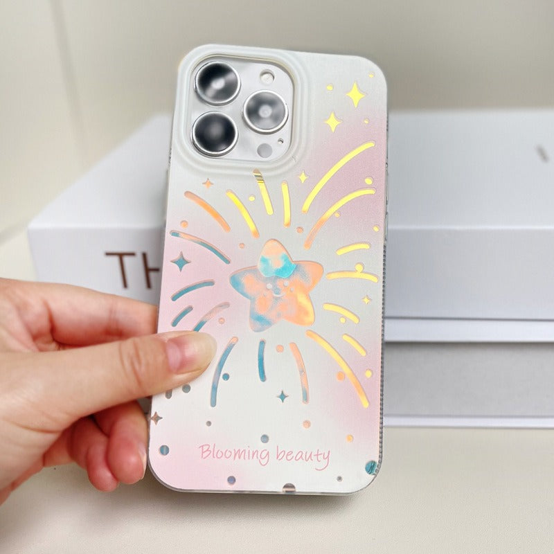 Coque colorée avec feux d'artifice étoilés iPhone 13/12/14 Pro Max