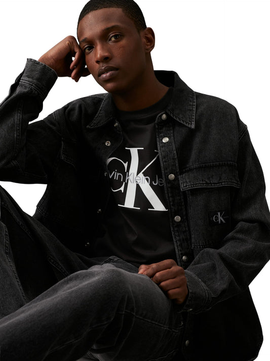 Calvin Klein Core Monologo Slim Tee J30j320935, T-shirt à manches courtes, noir (Ck Black), taille XL homme