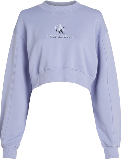 Calvin Klein Shadow J20j225544 Sweat-shirt à col rond graphique pour femme, violet, taille M