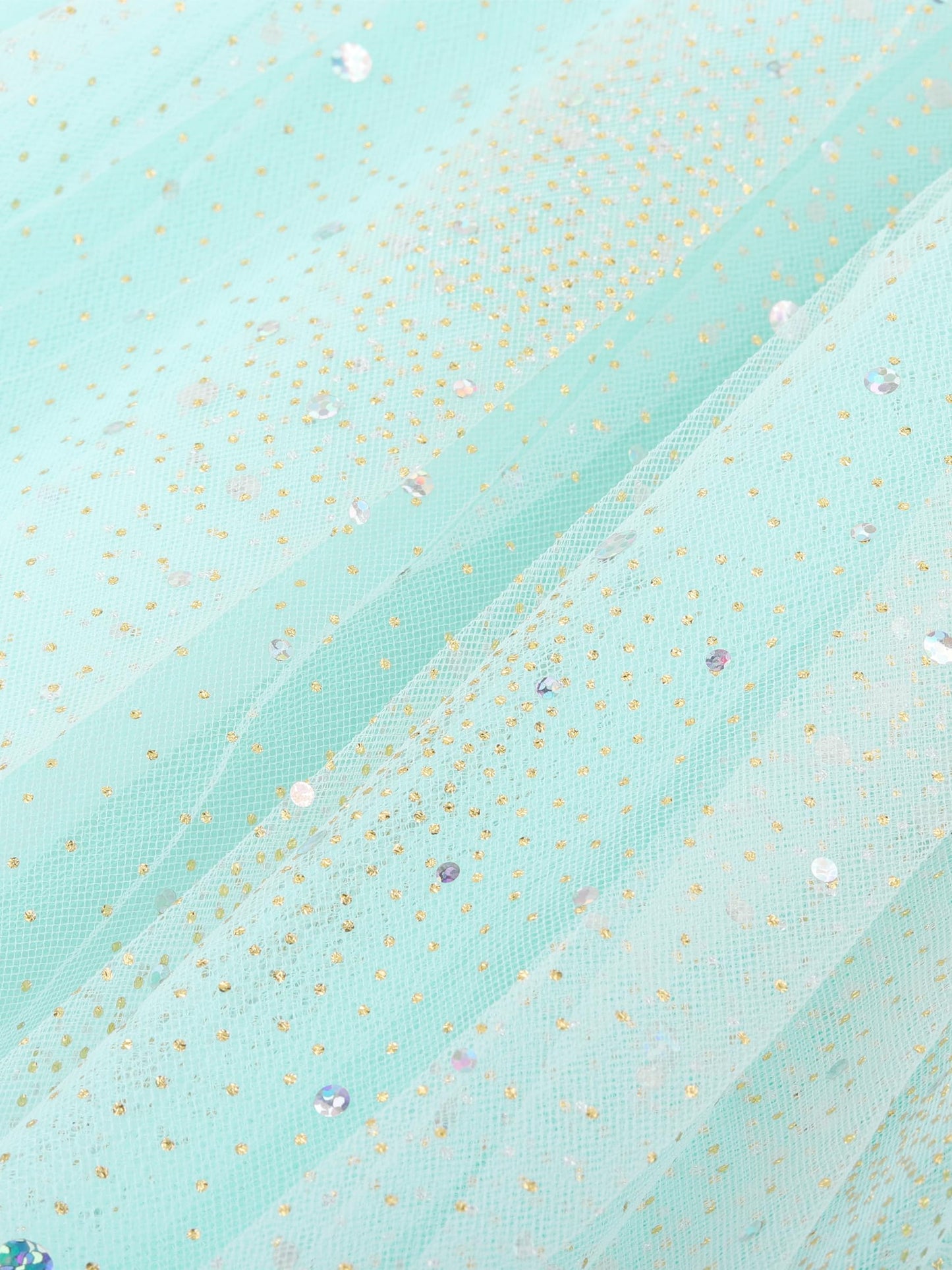 Camilife Kids Tutu Skirt Jupe Princesse à Paillettes Taille Élastiquée Bleu Clair, 5-6 Ans