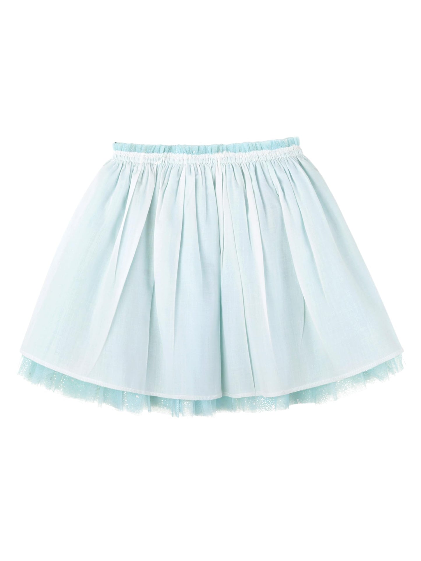 Camilife Kids Tutu Skirt Jupe Princesse à Paillettes Taille Élastiquée Bleu Clair, 5-6 Ans