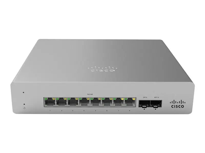 Cisco Meraki Cloud Managed MS120-8 - Commutateur - Géré - 8 x 10/100/1000 (PoE+) + 2 x Gigabit SFP - de bureau, fixation murale - PoE+ (124 W) Super Promo PC