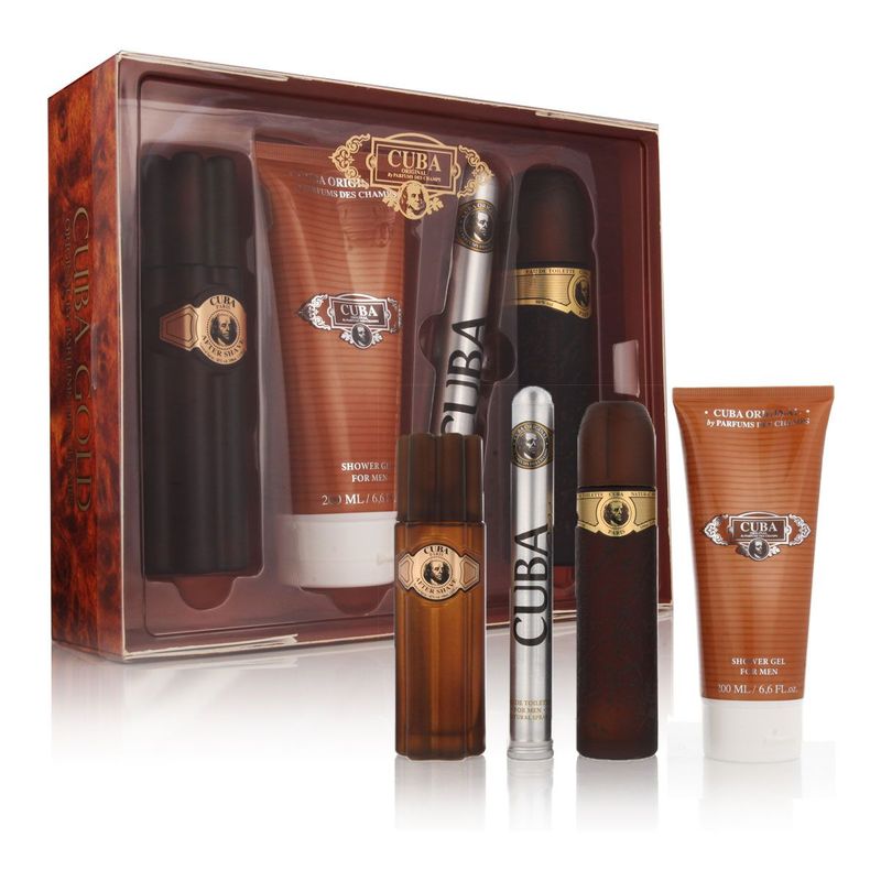 Cuba Gold Eau de Toilette 100ml + EDT 35ml + Après-rasage 100ml + Gel douche 200ml Homme
