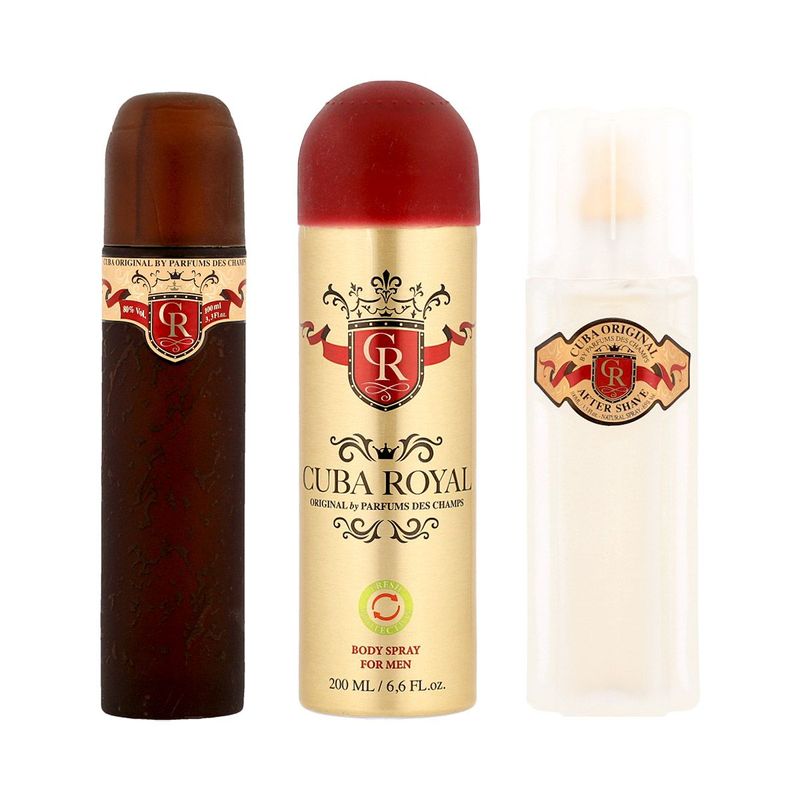 Cuba Royal Eau de Toilette 100ml + Lotion après-rasage 100ml + Deodorant spray 200ml Homme