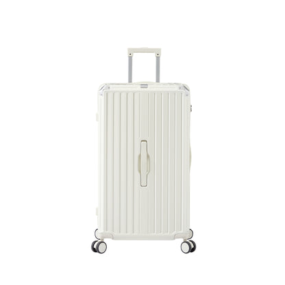 Ensemble de bagages 4 pièces (20"/24"/29"/sac de voyage), bagage léger et durable en PC + ABS avec porte-gobelet pliable, serrure TSA, blanc