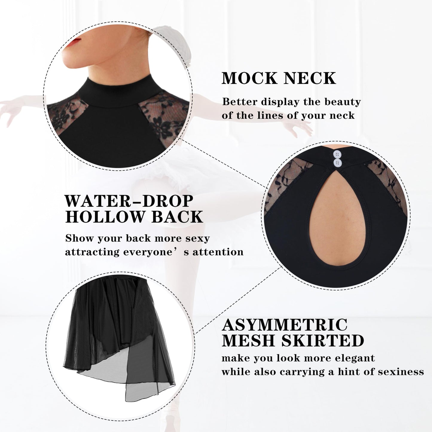 DANSHOW Robe de danse lyrique moderne pour femme