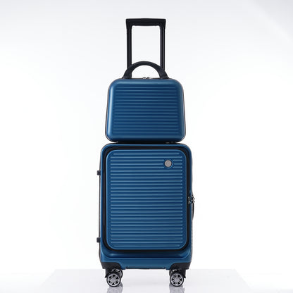 Bagage à main Valise légère de 20 pouces avec poche avant et port USB Paon bleu