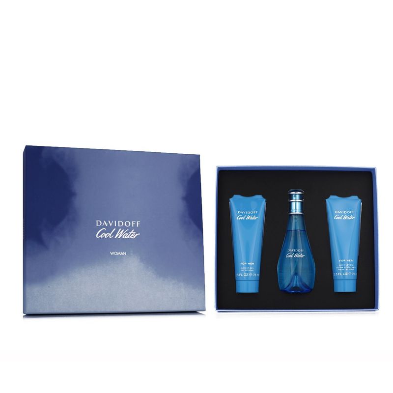 Davidoff Cool Water Woman Eau de Toilette 100ml + Gel douche 75ml + Lait corps 75ml Femme
