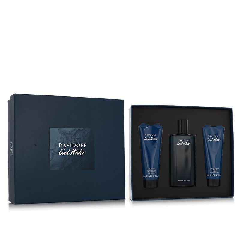Davidoff Cool Water for Men Coffret Eau de Toilette 125 ml + Baume Après-Rasage 75 ml + Gel Douche 75 ml Homme