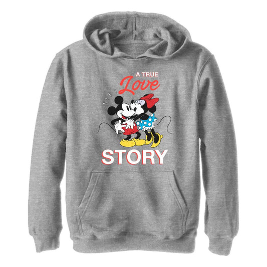Disney Characters True Love Story Sweat à capuche en polaire pour garçon, coloris chiné sport, taille S