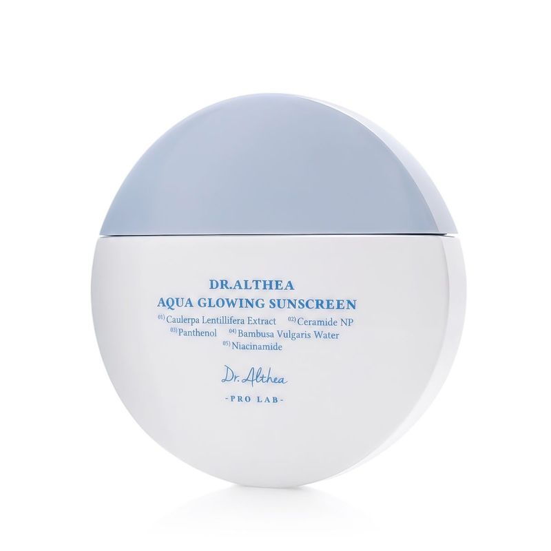 Dr.Althea Aqua Glowing Sunscreen Crème Solaire SPF50+ PA++++ 45 ml – Hydratation & Protection UV
