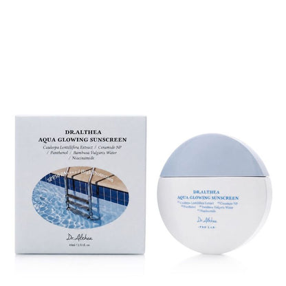 Dr.Althea Aqua Glowing Sunscreen Crème Solaire SPF50+ PA++++ 45 ml – Hydratation & Protection UV
