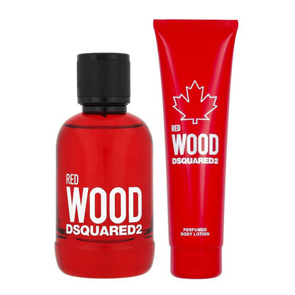 Dsquared2 Red Wood Eau de Toilette 100 ml + Lait Corps 150 ml Femme – Coffret Parfum Boisé Floral | Belladiscount
