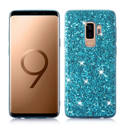 Coque pour Samsung Galaxy S9 Plus, étui en silicone à paillettes et cristaux