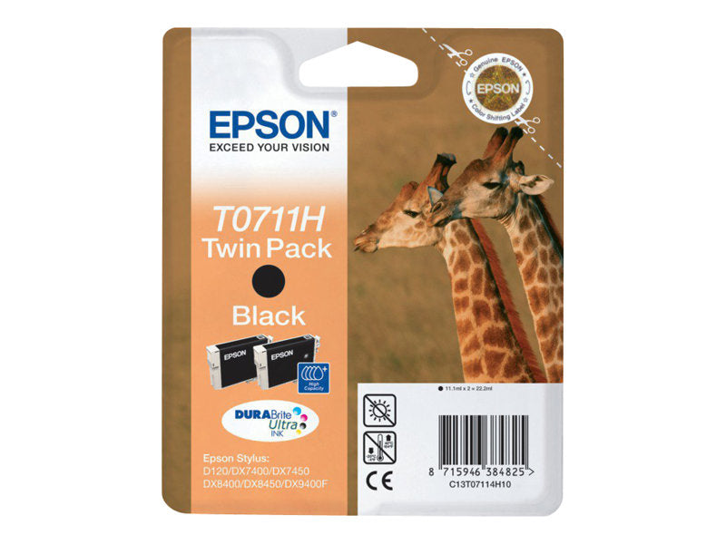 Epson T0711 Twin Pack - Cartouche d'encre - C13T07114H10 EPSON