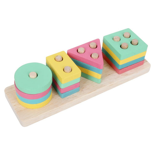 Montessori Macaron couleur quatre colonnes, puzzle forme géométrique correspondant