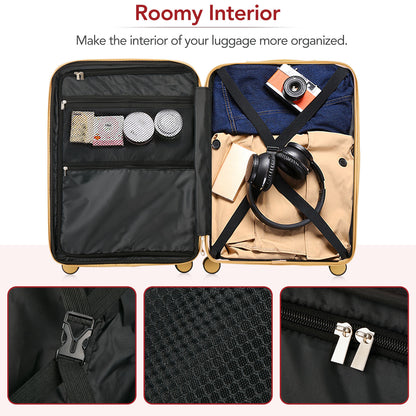 Ensembles de bagages PC Hardshell valise 3 pièces Spinner 8 roues avec serrure TSA légère 20''24''28'' rouge + ABS