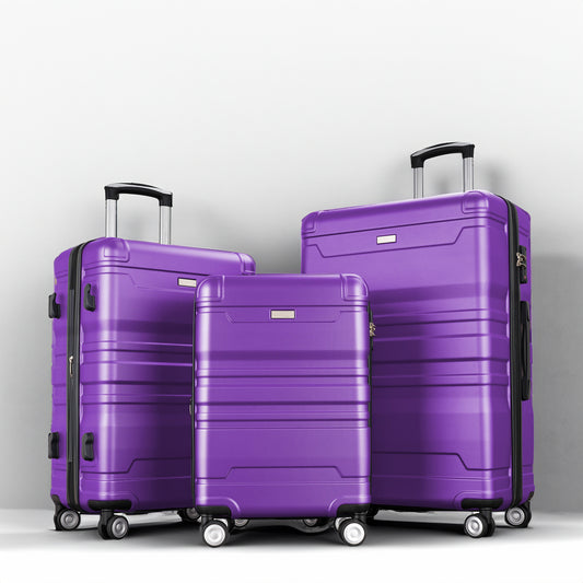 Ensembles de bagages de haute qualité extensible ABS Hardshell 3 pièces violet