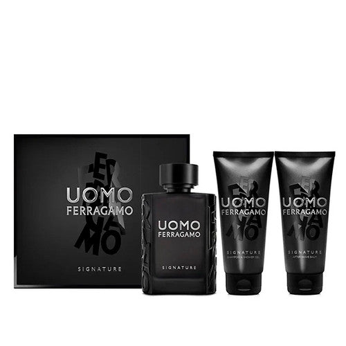 Ferragamo Uomo Signature Eau de Parfum 100ml + Baume après-rasage 100ml + Gel douche 100ml Homme | Belladiscount