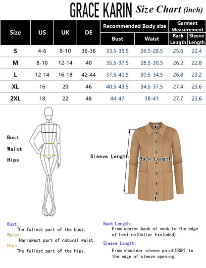 GRACE KARIN Pull à manches pour femme Rouge bordeaux 2XL