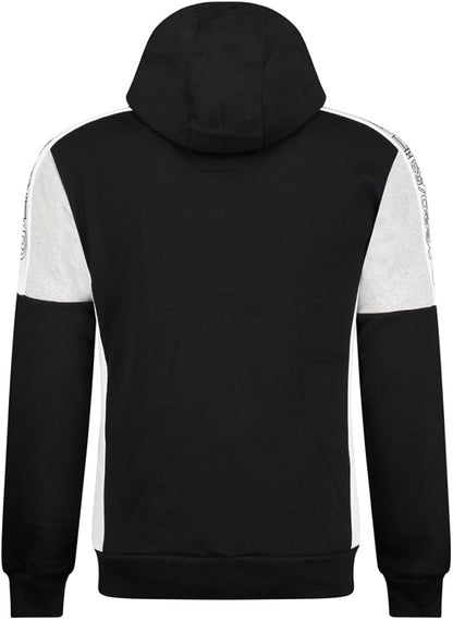 Geographical Norway Fagozip Sweat à capuche zippé pour homme, noir, XL