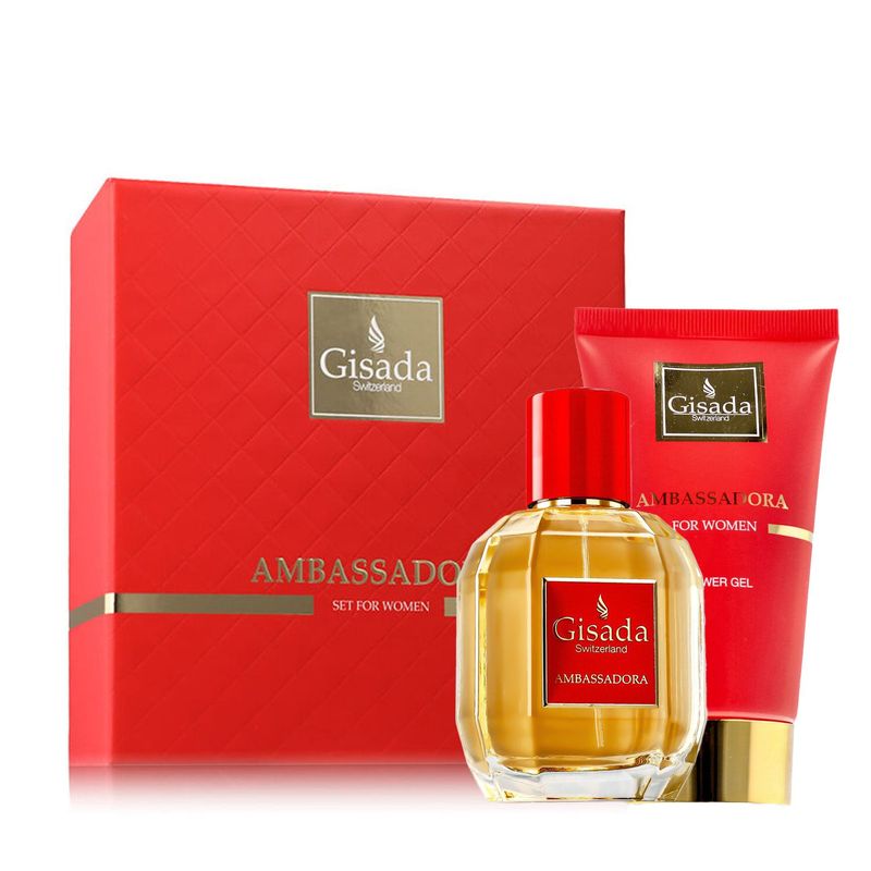 Gisada Ambassadora Eau de Parfum 50 ml + Gel Douche 100 ml Femme – Coffret Élégant & Raffiné