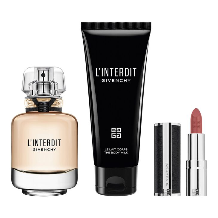 Givenchy L’Interdit Coffret Eau de Parfum Femme 50 ml + Lait Corps 75 ml + Mini Rouge à Lèvres N116 1,5 g