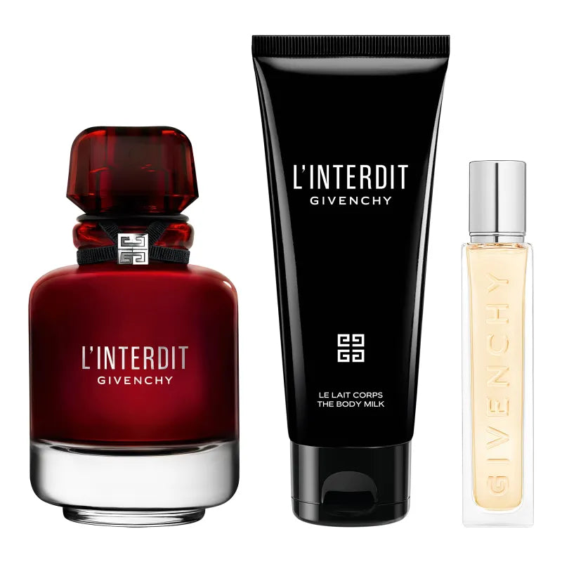 Givenchy L'Interdit Rouge Coffret Eau de Parfum Femme 80 ml + 12,5 ml + Lait Corps 75 ml