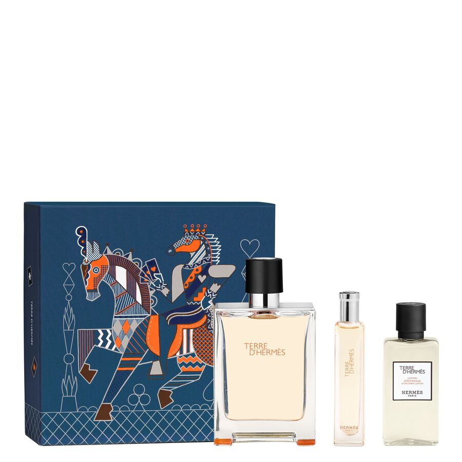Hermès Terre D’Hermès Eau de Toilette Coffret Homme 100 ml + EDT 15 ml + Baume Après-Rasage 40 ml