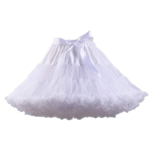 Homipooty Jupon élastique en tulle pour femme, style tutu, jupe de soirée multicouche pour cosplay, longueur 40 cm, tour de taille 56-95 cm