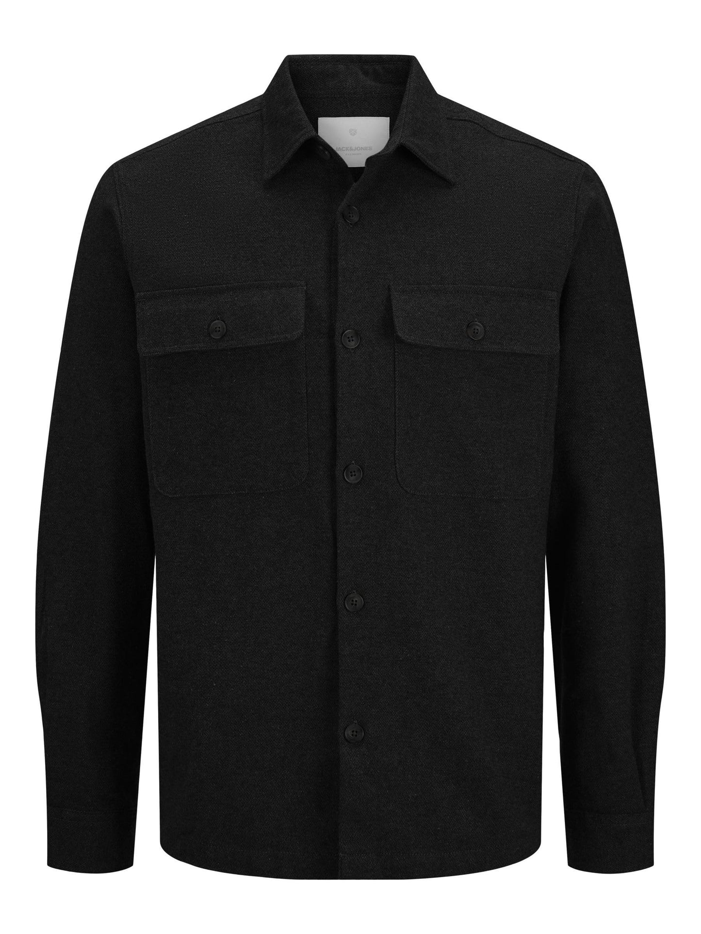 JACK & JONES Jprraymond Surchemise unie à manches longues SN, noire. Coupe décontractée, taille M homme