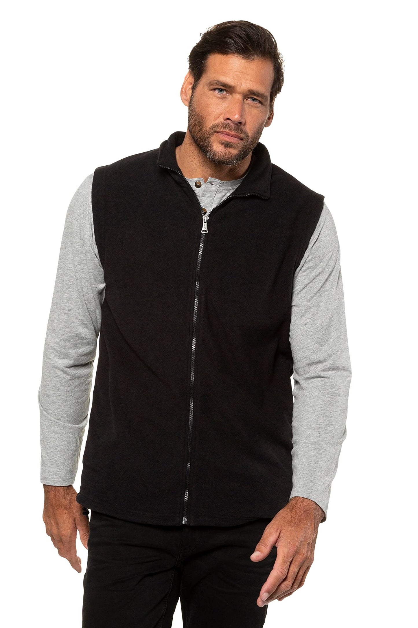 JP 1880 Gilet polaire homme, grande taille, noir, 3XL