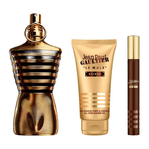 Jean Paul Gaultier Le Male Elixir Parfum 125ml + Parfum 10ml + Gel douche 75ml Homme | Belladiscount