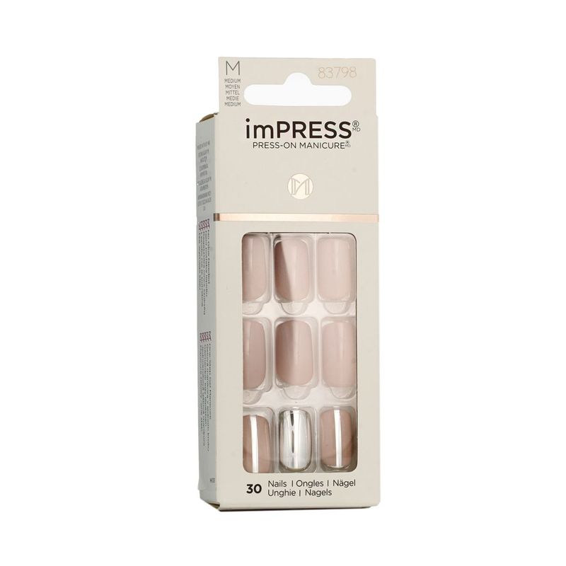 KISS imPRESS color Press-On Manicure M (Cloudy) Faux ongles 30 pièces