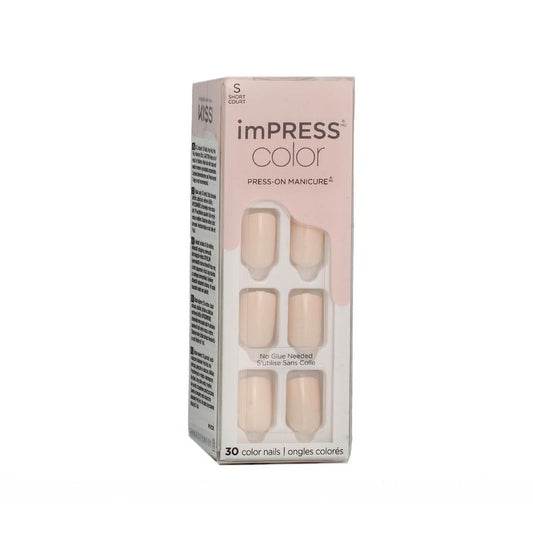 KISS imPRESS color Press-On Manicure S (001 Point Pink) Faux ongles 30 pièces
