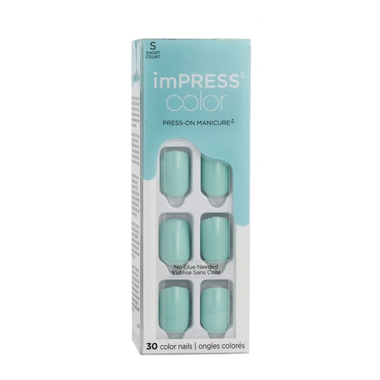 KISS imPRESS color Press-On Manicure S (008 Mint to Be) Faux ongles 30 pièces