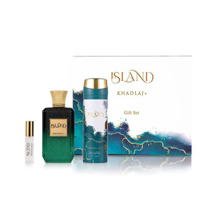 Khadlaj Island Extrait de Parfum Coffret 100 ml + Déodorant 200 ml + Mini 8 ml Unisexe