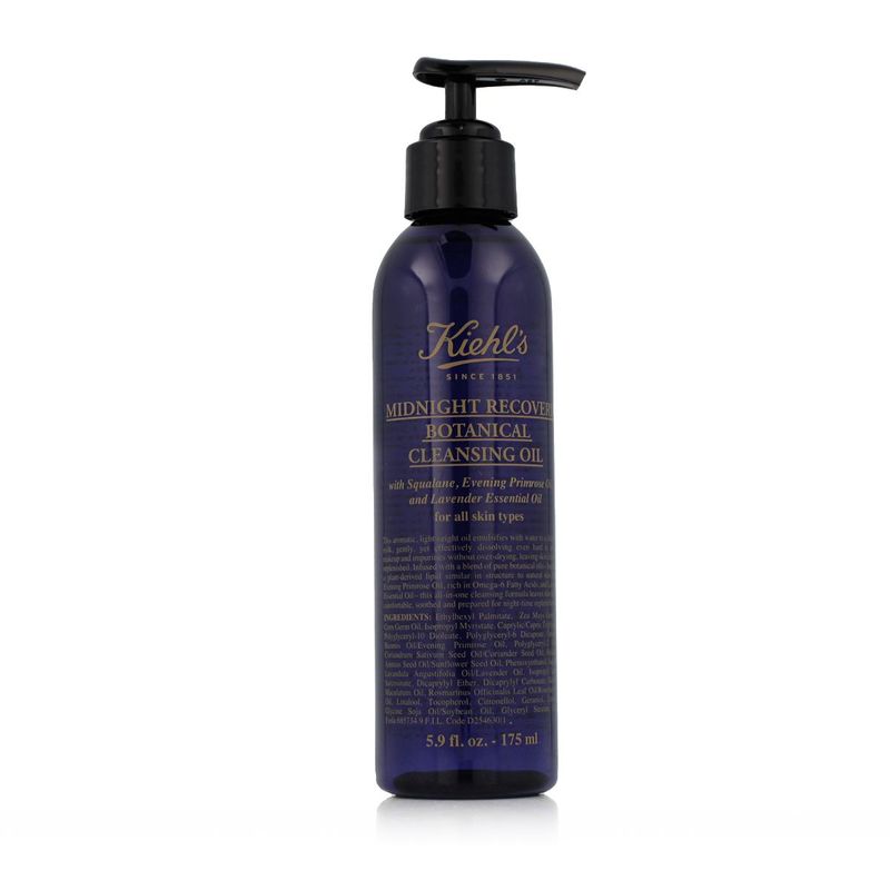 Kiehl's Midnight Recovery Botanical Huile Démaquillante 175 ml – Huile Nettoyante Visage & Yeux