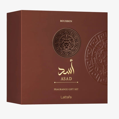 Lattafa Asad Bourbon Eau de Parfum 100 ml + EDP 12 ml + Gel douche 100 ml Homme