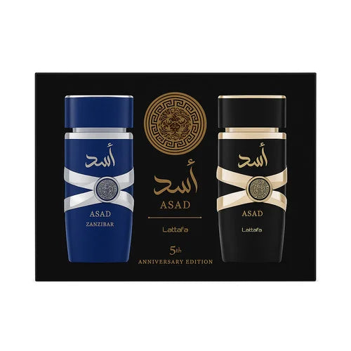 Lattafa Asad Eau de Parfum Asad 100ml + EDP Asad Zanzibar 100ml (unisexe)