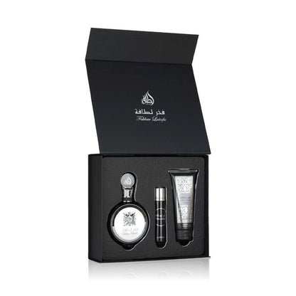 Lattafa Pride Fakhar Black Eau de Parfum 100ml + EDP 12ml + Gel douche 100ml Homme