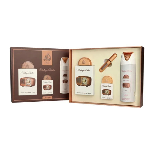 Lattafa Pride Vintage Radio Eau de Parfum 100ml + EDP 20ml + Deodorant spray 200ml (unisexe)
