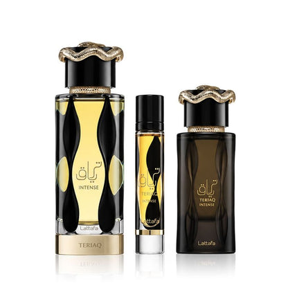 Lattafa Teriaq Intense Eau de Parfum 100 ml + EDP 12 ml + Parfum cheveux 50 ml (unisexe)