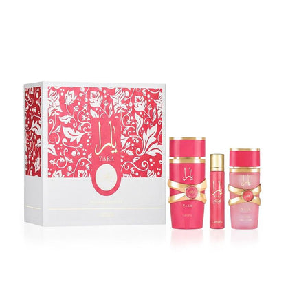 Lattafa Yara Candy Eau de Parfum 100ml + EDP 12ml + Parfum cheveux 50ml Femme