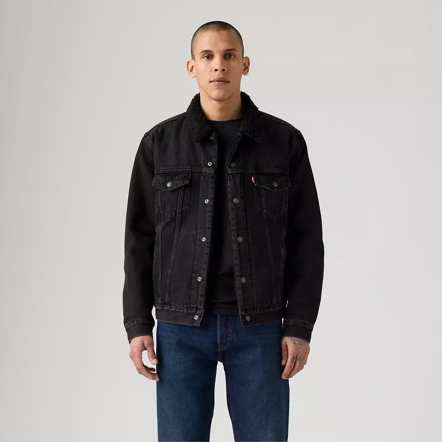 Levi's Veste Trucker Type III Sherpa Noir Pour Homme Taille M