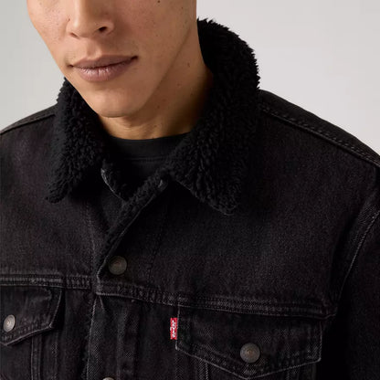 Levi's Veste Trucker Type III Sherpa Noir Pour Homme Taille M
