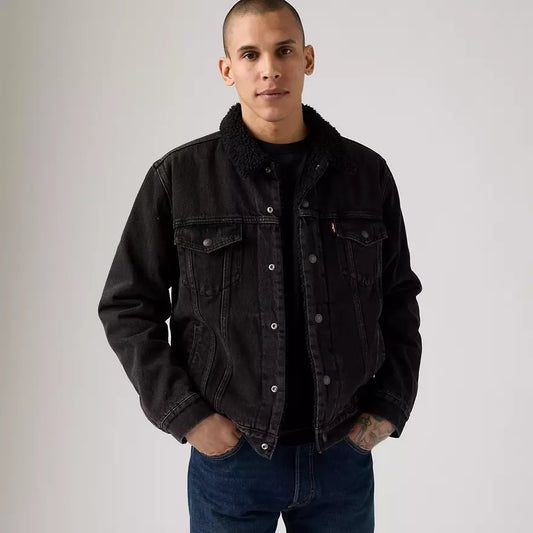 Levi's Veste Trucker Type III Sherpa Noir Pour Homme Taille M
