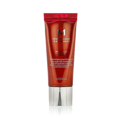 MISSHA M Perfect Cover BB Cream EX SPF 42 PA+++ N°21 Light Beige 20 ml – BB Crème Hydratante Haute Couvrance