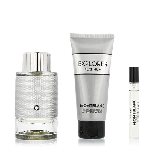 Mont Blanc Explorer Platinum Eau de Parfum Coffret Homme 100 ml + EDP 7,5 ml + Gel Douche 100 ml